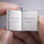 Colar Book Love- Colar em formato de livro + Mensagem especial