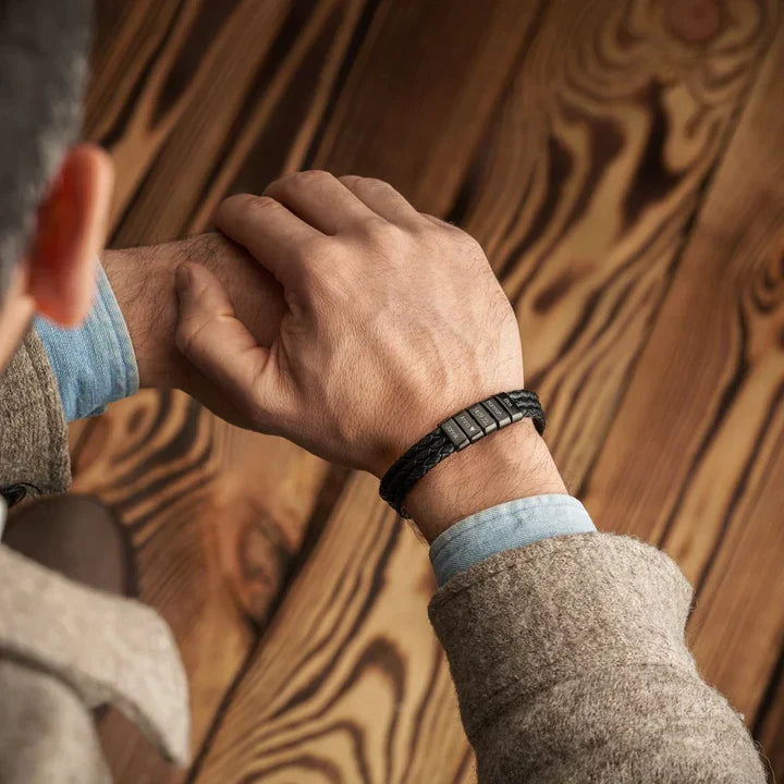 Pulseira Masculina + Nomes Personalizáveis Dos Filhos