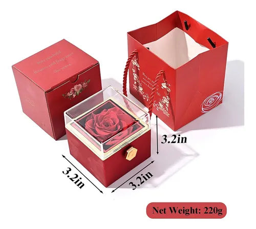 Caixinha vermelha + Flor / Sem colar