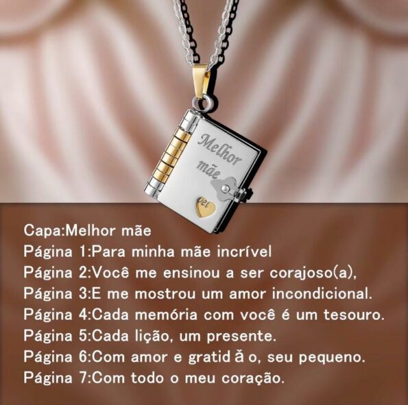 Colar Livro do amor - Para Mães