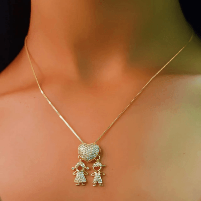 Colar Amor de Mãe Banhado a Ouro de 18k